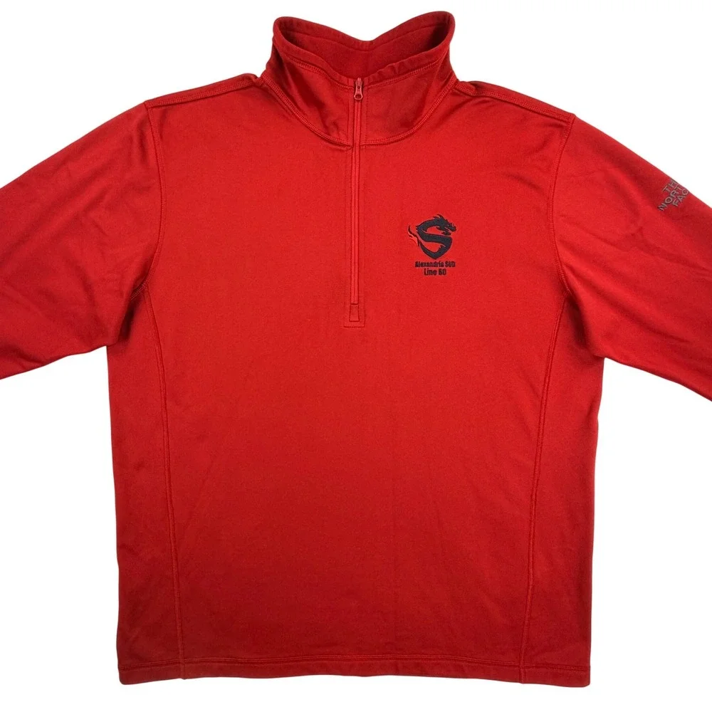 North Face 1/4 Zip Pullover Men Large Red Fleece Shanghai Dragon OVERWATCH